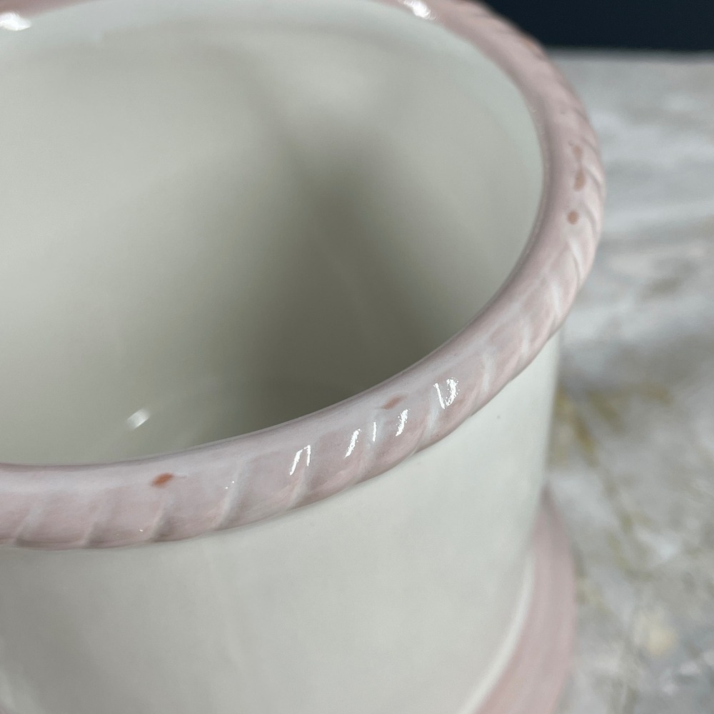DEMDACO Perennial Friends Frog Ceramic Canister Jar Pink White Girls Nursery MCM - Picture 11 of 14
